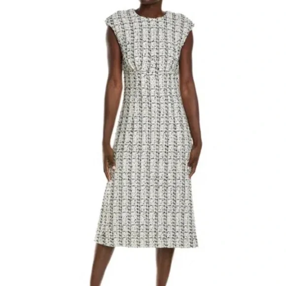 St. John Tweed Plaid A-Line Dress - Picture 2 of 11